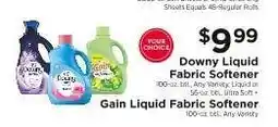 ShopRite Downy Liquid Fabric Softener + Gain Liquid Fabric Softener offer