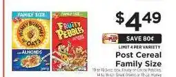 ShopRite Post Cereal Family Size offer