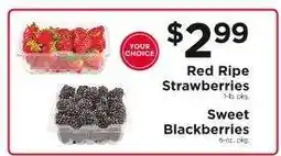 ShopRite Red Ripe Strawberries or Sweet Blackberries offer