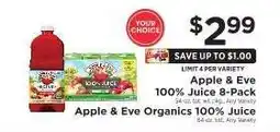 ShopRite Apple & Eve 100% Juice offer