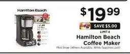 ShopRite Hamilton Beach Coffee Maker offer