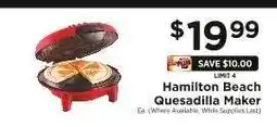 ShopRite Hamilton Beach Quesadilla Maker offer