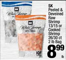 Super King Markets SK Peeled & Deveined Raw Shrimp 13/15 or Cooked Shrimp 26/30 ct 2 lb Bag offer