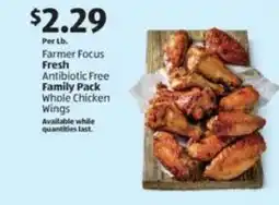 Aldi Farmer Focus Fresh Antibiotic Free Family Pack Whole Chicken Wings offer