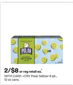 CVS Polar Seltzer 8 pk., 12 oz cans offer