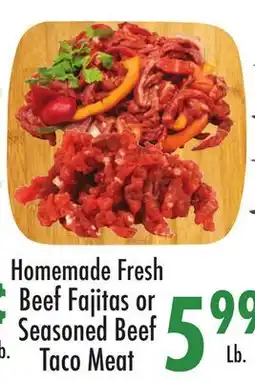 Garden Fresh Market Homemade Fresh Beef Fajitas or Seasoned Beef Taco Meat offer