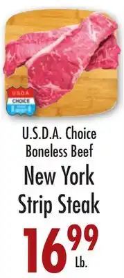 Garden Fresh Market U.S.D.A. Choice Boneless Beef New York Strip Steak offer