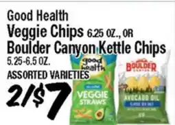 Western Beef Good Health Veggie Chips 6.25 OZ., OR Boulder Canyon Kettle Chips 5.25-6.5 OZ offer