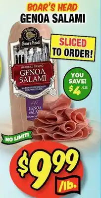 Western Beef BOAR'S HEAD GENOA SALAMI offer