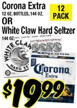 Western Beef Corona Extra 12 OZ. BOTTLES, 144 OZ. OR White Claw Hard Seltzer 144 OZ offer