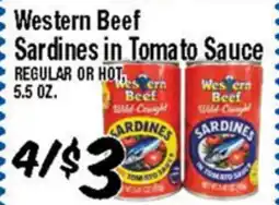 Western Beef Western Beef Sardines in Tomato Sauce offer