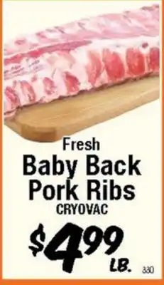 Western Beef Fresh Baby Back Pork Ribs offer