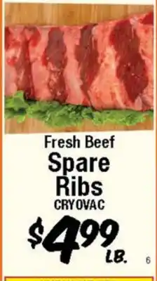 Western Beef Fresh Beef Spare Ribs CRYOVAC offer