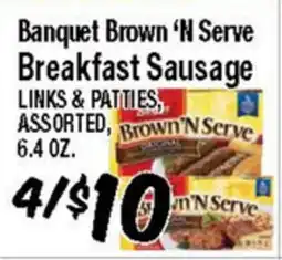 Western Beef Banquet Brown 'N Serve Breakfast Sausage LINKS & PATTIES, ASSORTED, 6.4 OZ offer