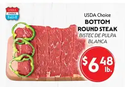 La Chiquita Food Market USDA Choice BOTTOM ROUND STEAK offer