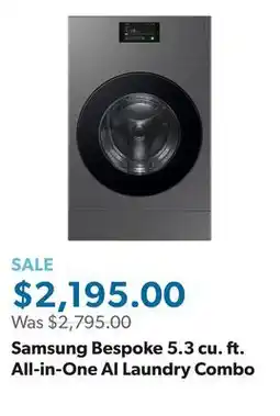 Sam's Club Samsung Bespoke 5.3 cu. ft. All-in-One AI Laundry Combo offer