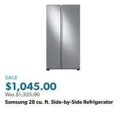Sam's Club Samsung 28 cu. ft. Side-by-Side Refrigerator offer