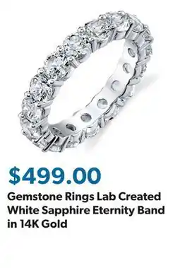 Sam's Club Gemstone Rings Lab Created White Sapphire Eternity Band in 14K Gold offer