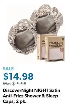 Sam's Club DiscoverNight NIGHT Satin Anti-Frizz Shower & Sleep Caps, 2 pk offer