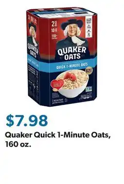 Sam's Club Quaker Quick 1-Minute Oats, 160 oz offer