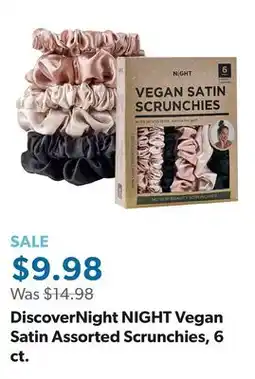 Sam's Club DiscoverNight NIGHT Vegan Satin Assorted Scrunchies, 6 ct offer