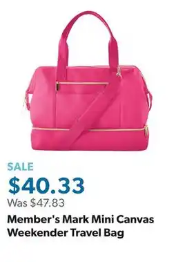 Sam's Club Member's Mark Mini Canvas Weekender Travel Bag offer