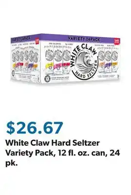 Sam's Club White Claw Hard Seltzer Variety Pack, 12 fl. oz. can, 24 pk offer