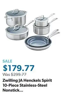 Sam's Club Zwilling JA Henckels Spirit 10-Piece Stainless-Steel Nonstick Cookware Set offer