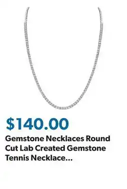 Sam's Club Gemstone Necklaces Round Cut Lab Created Gemstone Tennis Necklace in Sterling Silver offer