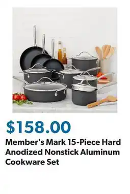 Sam's Club Member's Mark 15-Piece Hard Anodized Nonstick Aluminum Cookware Set offer