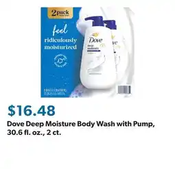 Sam's Club Dove Deep Moisture Body Wash with Pump, 30.6 fl. oz., 2 ct offer