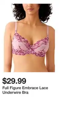 TJ Maxx Full Figure Embrace Lace Underwire Bra offer