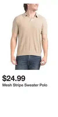 TJ Maxx Mesh Stripe Sweater Polo offer