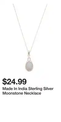 TJ Maxx Made In India Sterling Silver Moonstone Necklace offer