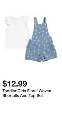 TJ Maxx Toddler Girls Floral Woven Shortalls And Top Set offer