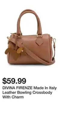 TJ Maxx DIVINA FIRENZE Made In Italy Leather Bowling Crossbody With Charm offer