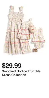 TJ Maxx Smocked Bodice Fruit Tile Dress Collection offer