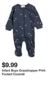 TJ Maxx Infant Boys Grasshopper Print Footed Coverall offer