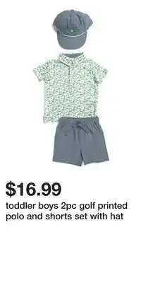 TJ Maxx toddler boys 2pc golf printed polo and shorts set with hat offer