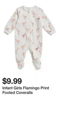 TJ Maxx Infant Girls Flamingo Print Footed Coveralls offer