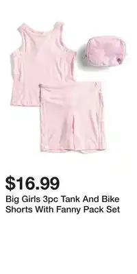 TJ Maxx Big Girls 3pc Tank And Bike Shorts With Fanny Pack Set offer