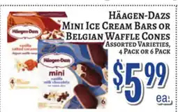 Trade Fair Supermarket HÄAGEN-DAZS Mini Ice Cream Bars or Belgian Waffle Cones offer