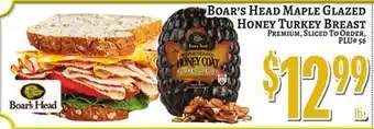 Trade Fair Supermarket Boar's Head Maple Glazed Honey Turkey Breast offer