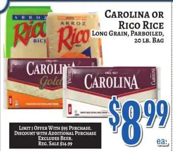 Trade Fair Supermarket CAROLINA OR RICO RICE offer