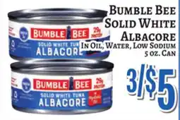 Trade Fair Supermarket Bumble Bee SOLID WHITE ALBACORE offer