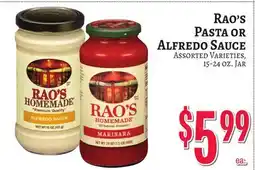 Trade Fair Supermarket Rao's Pasta OR Alfredo Sauce offer