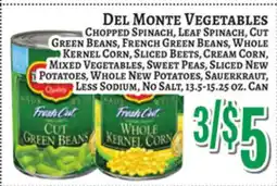 Trade Fair Supermarket Del Monte Vegetables offer