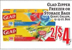 Trade Fair Supermarket Glad Zipper Freezer Or Storage Bags offer