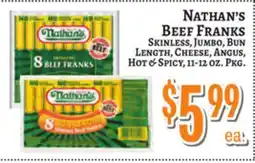 Trade Fair Supermarket NATHAN'S BEEF FRANKS offer