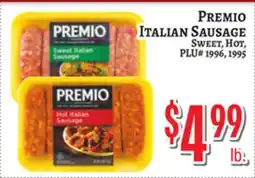 Trade Fair Supermarket PREMIO ITALIAN SAUSAGE Sweet, Hot, PLU# 1996, 1995 offer